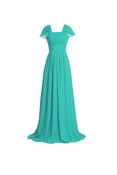 Vestido de dama de honor de gasa con mangas de mariposa, vestido de noche formal BD025